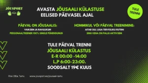 Jõusaali trenn päevasel ajal - lisainfo